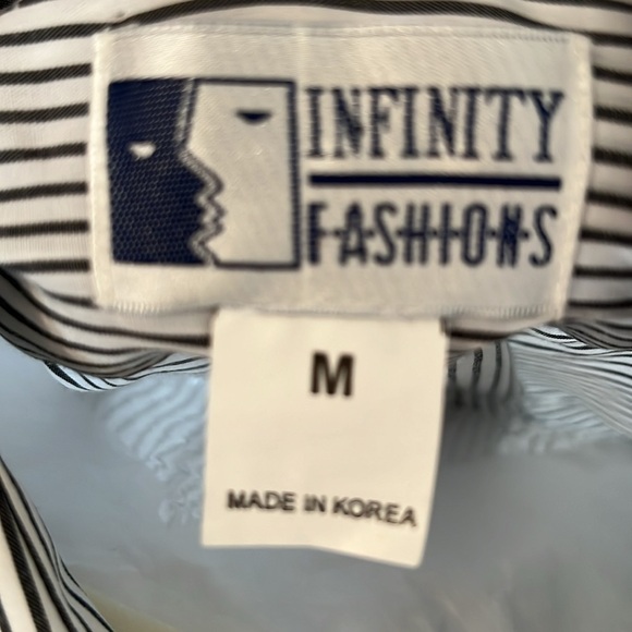 Black and White Striped  Nautical Long Sleeve Blouse With Lighthouse Appliqué  M - Picture 7 of 9